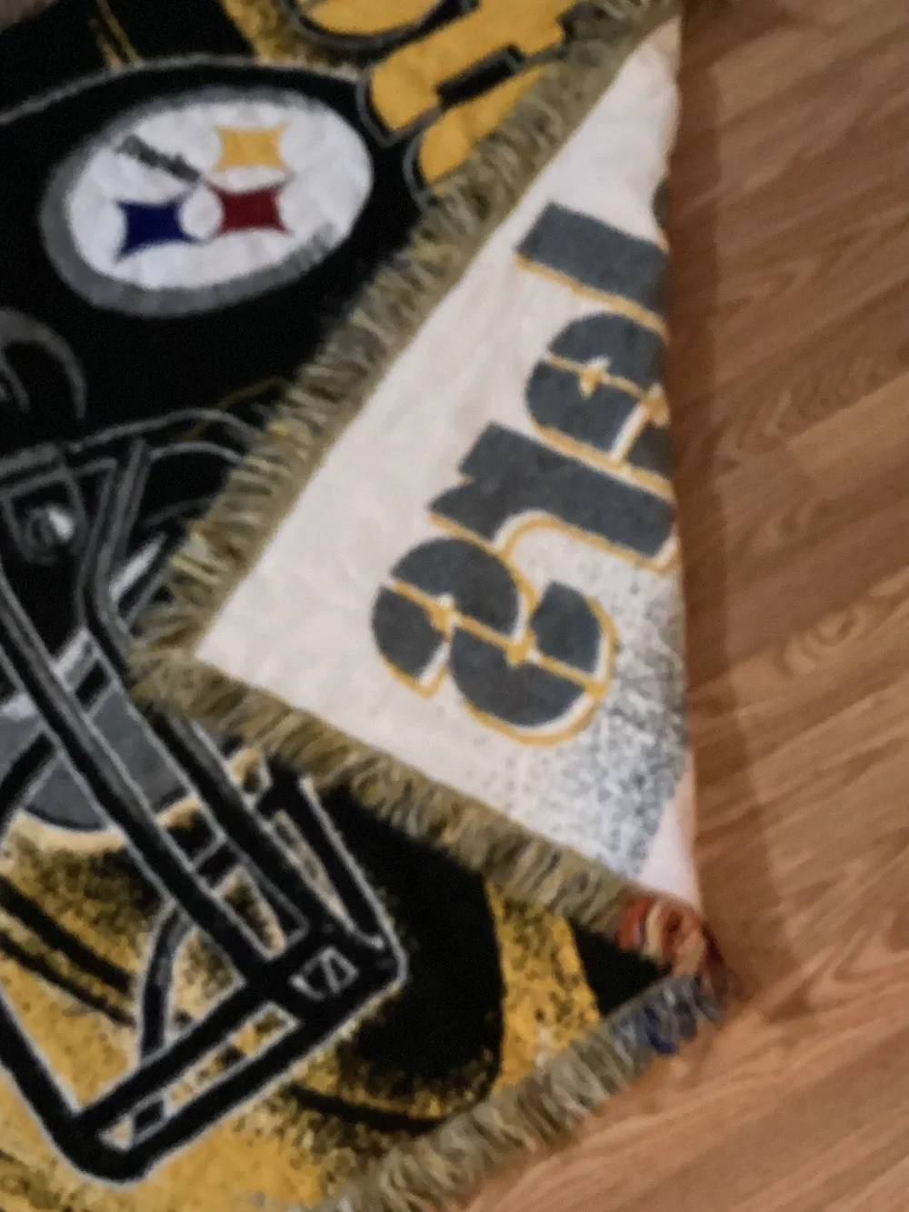 NFL Pittsburgh Steelers Black and Gold Woven Throw Blanket